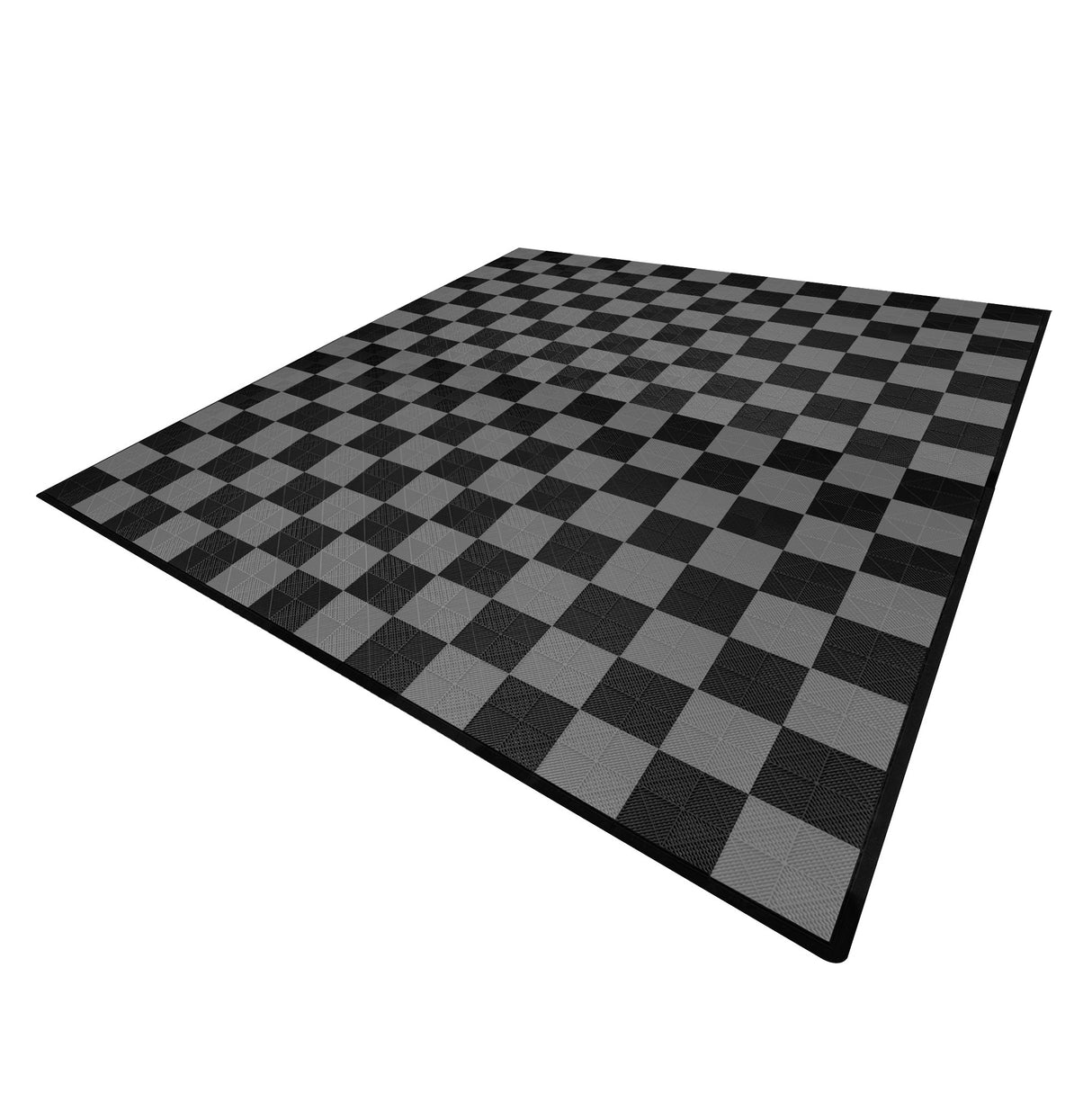 Belüftete Garagenbodenfliesen mit Kanten – 120 Schwarz und 120 Grau