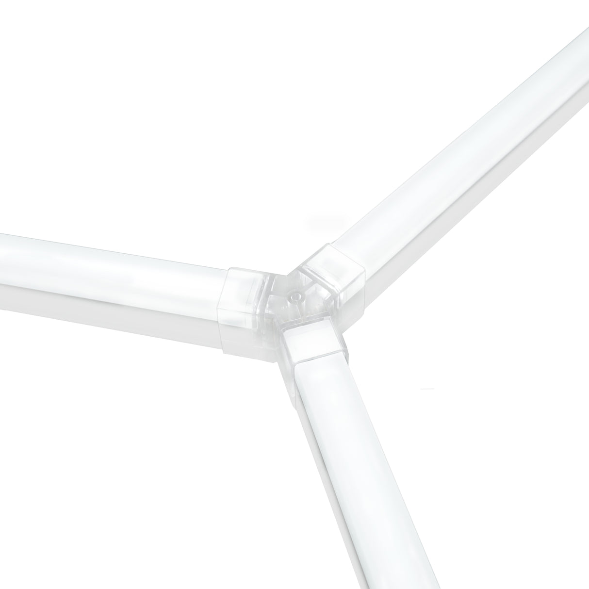 Belüftete Garagenbodenfliesen und sechseckige LED-Leuchten 90 Blaue x 30 Graue - mit Kanten