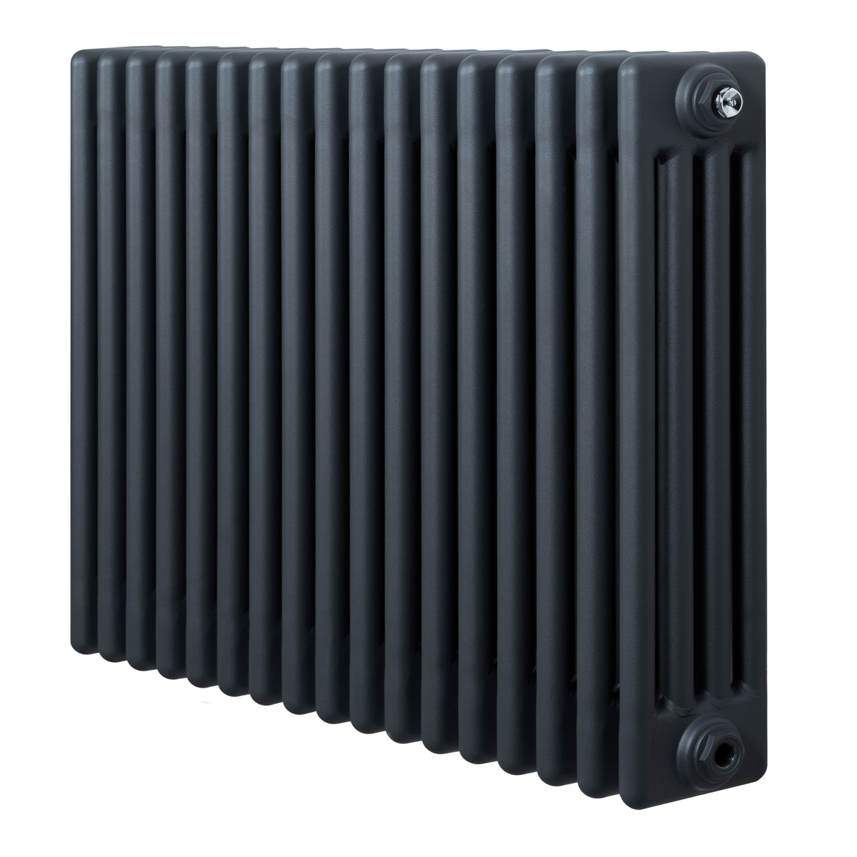 Röhrenheizkörper mit 4 Säulen in Anthrazitgrau, 600mm x 785mm, aus robustem Material, mit glatter Oberfläche und vertikalen Lamellen für effiziente Wärmeabgabe