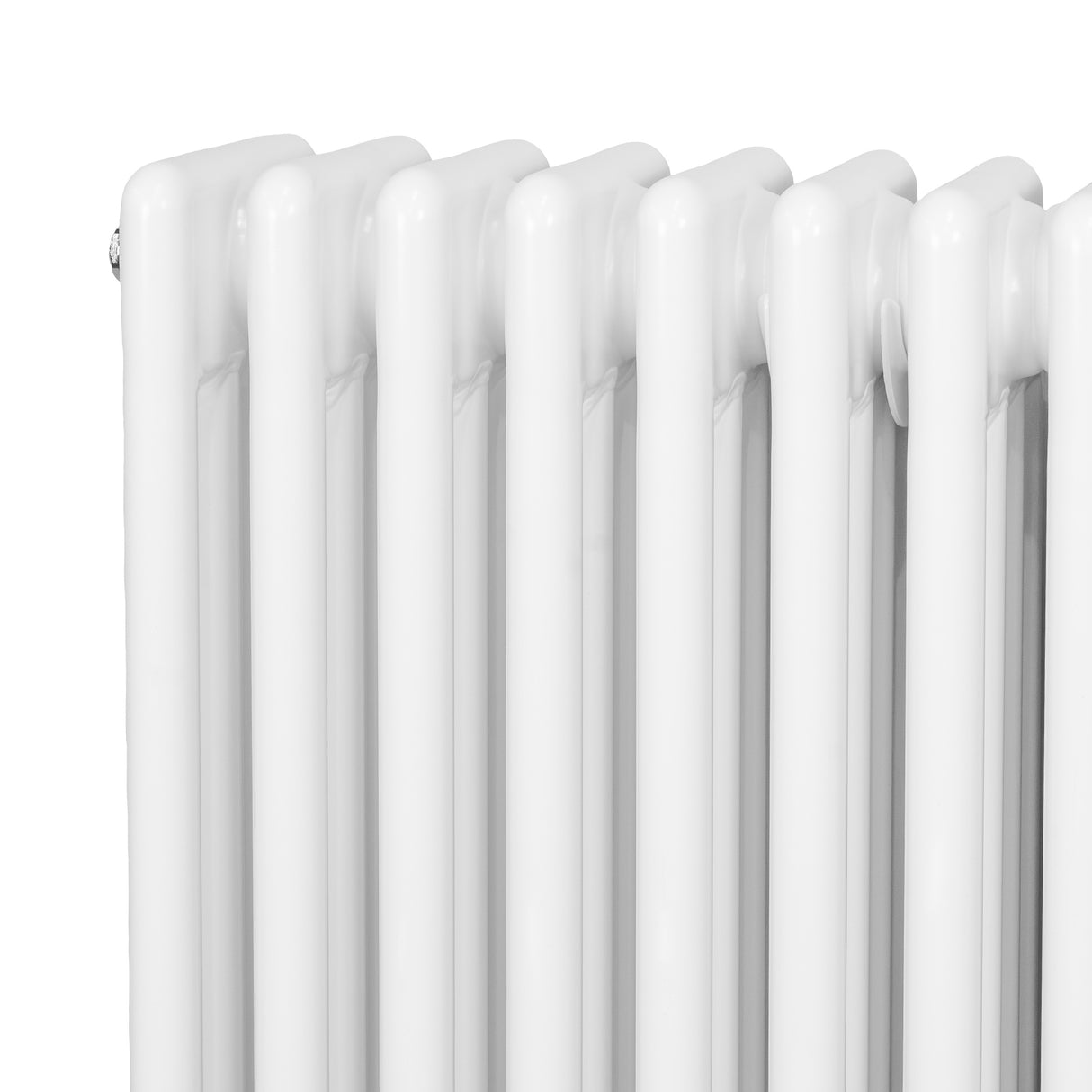 Röhrenheizkörper mit 4 Säulen in strahlendem Weiß, 600mm x 785mm, glänzende Oberfläche und glatte, runde Kanten für moderne Innenräume