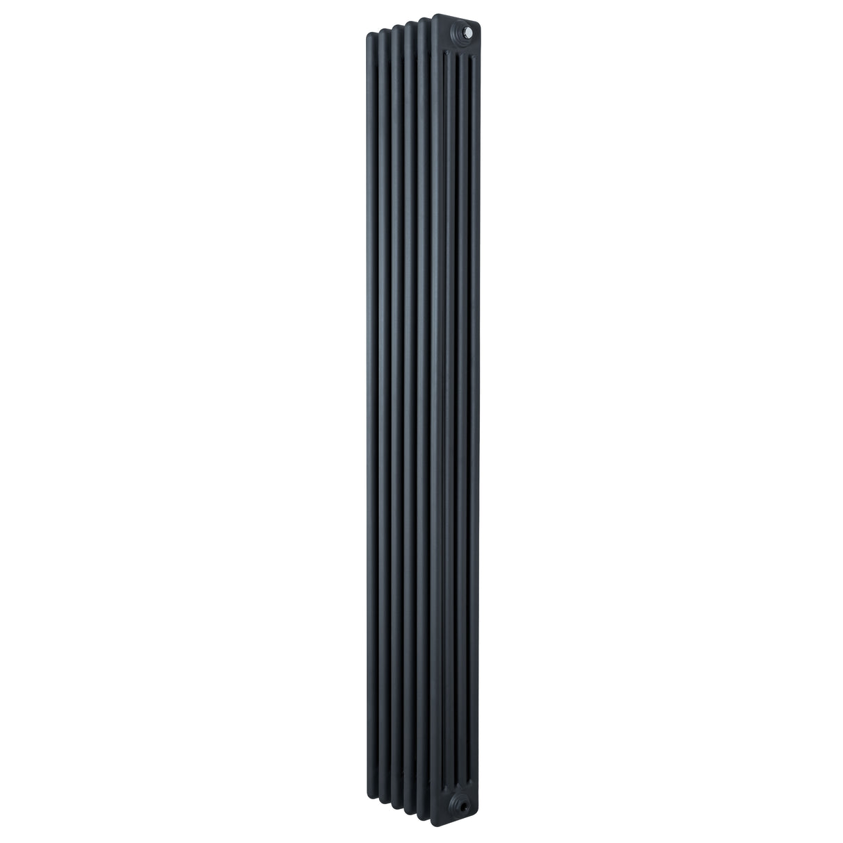 Röhrenheizkörper mit 4 Säulen in Anthrazitgrau, schlankes Design, 1800mm hoch und 290mm breit, ideal für moderne Wohnräume und effiziente Wärmeverteilung