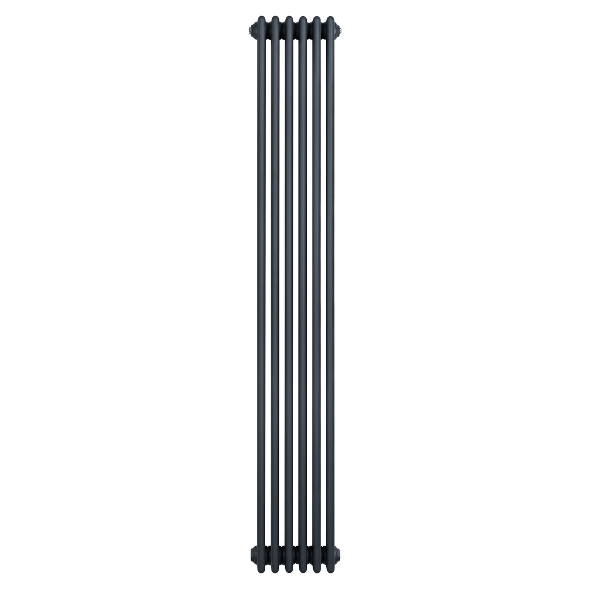 Röhrenheizkörper mit vier Säulen in Anthrazitgrau, vertikal, schlankes Design, ideal für moderne Wohnräume und effiziente Wärmeverteilung