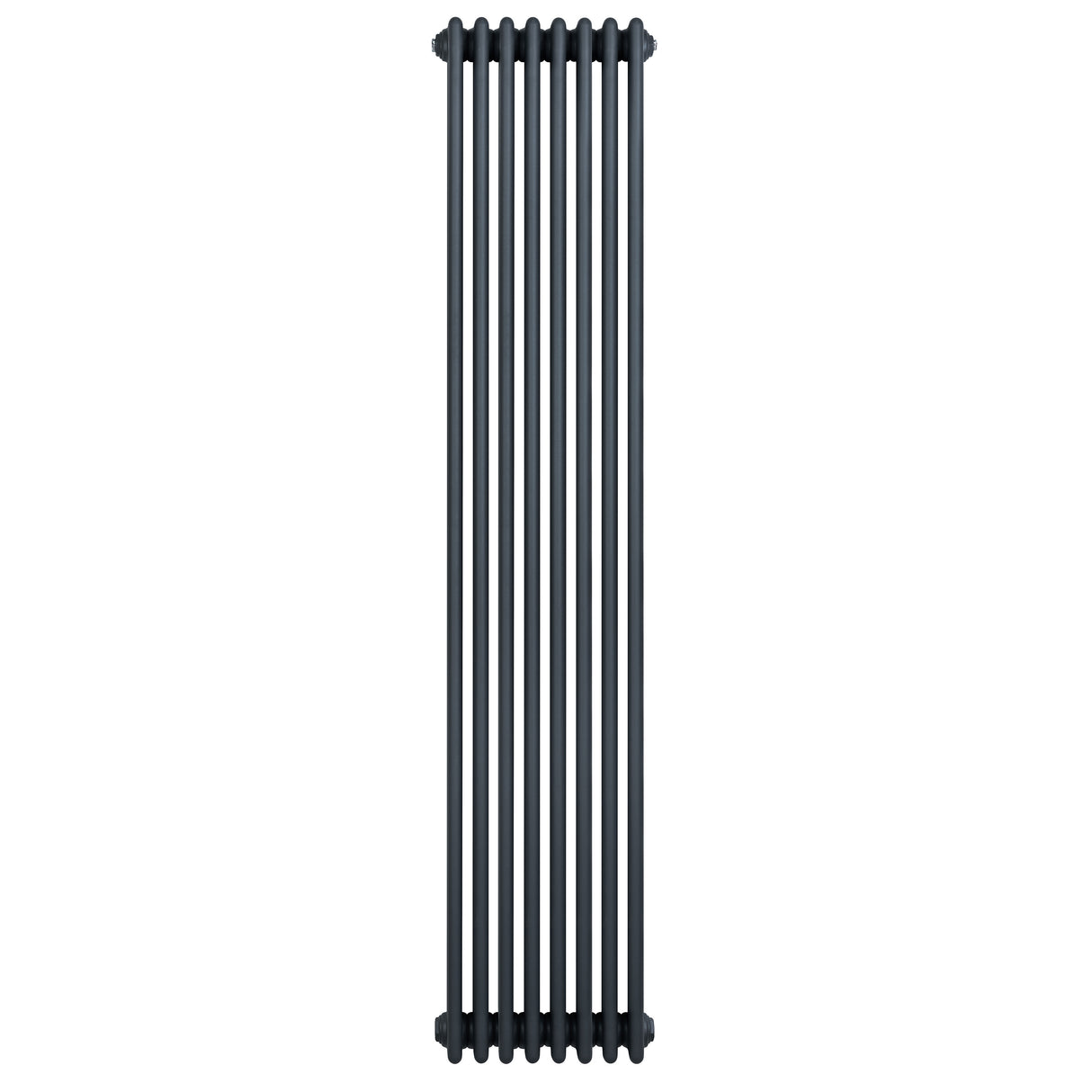 Röhrenheizkörper mit vier Säulen in Anthrazitgrau, 1800mm hoch und 380mm breit, bietet eine moderne, elegante Heizlösung für jeden Raum