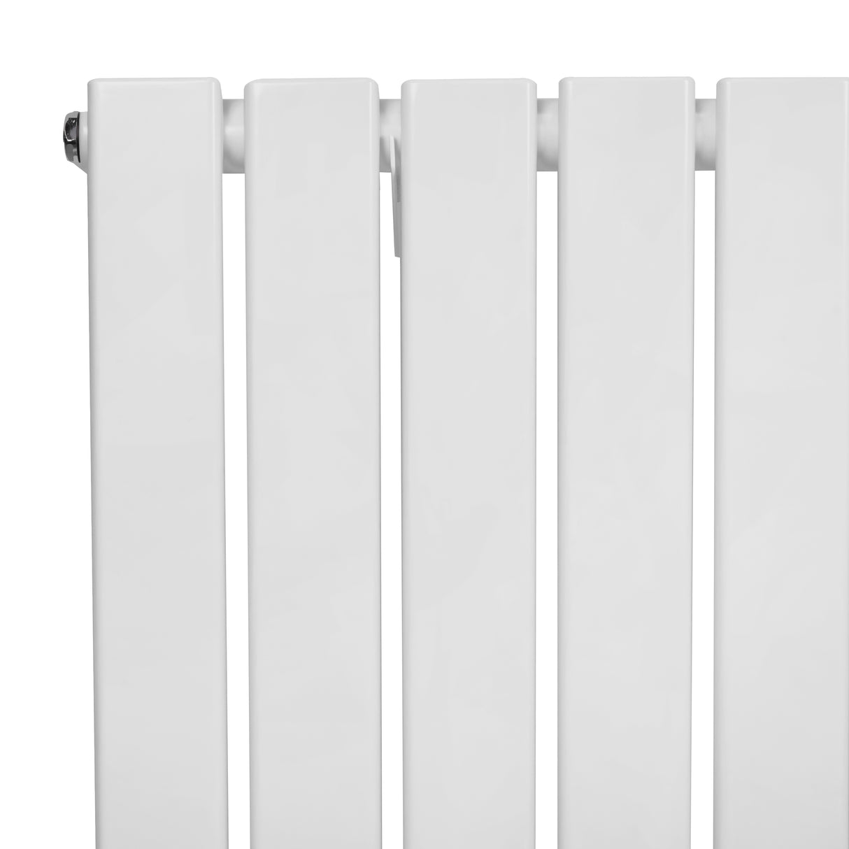 Flachheizkörper in Weiß, Maße 600mm x 1190mm, mit glatter, glänzender Oberfläche und modernen, rechteckigen Lamellen für effiziente Wärmeverteilung
