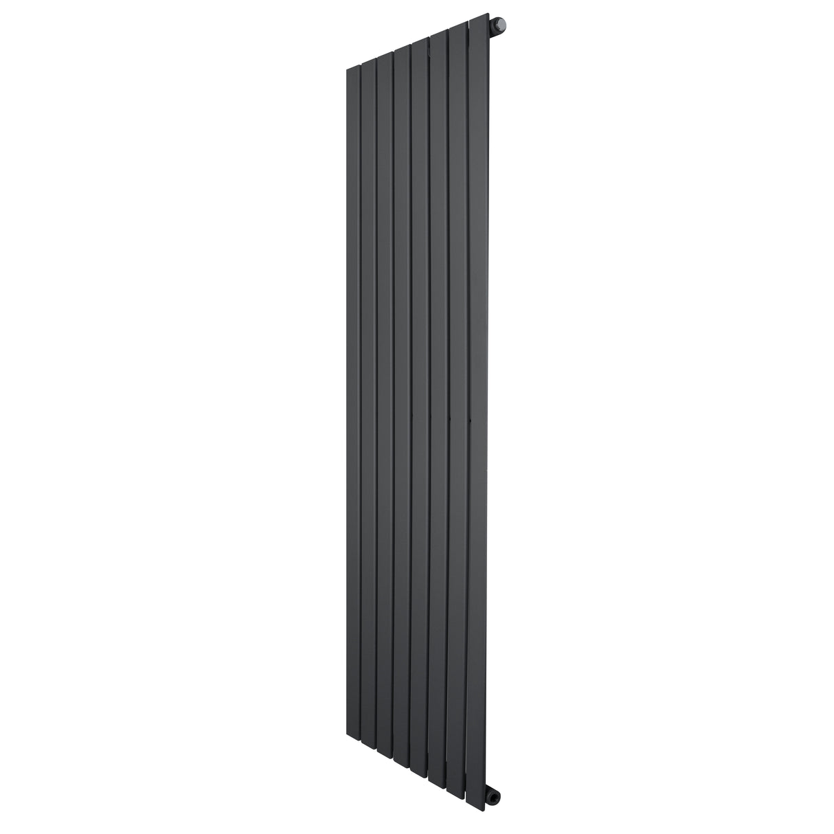 Flachheizkörper in Anthrazitgrau, 1600mm x 560mm, mit schlankem, vertikalem Design und glatter, mattschwarzer Oberfläche für moderne Innenräume