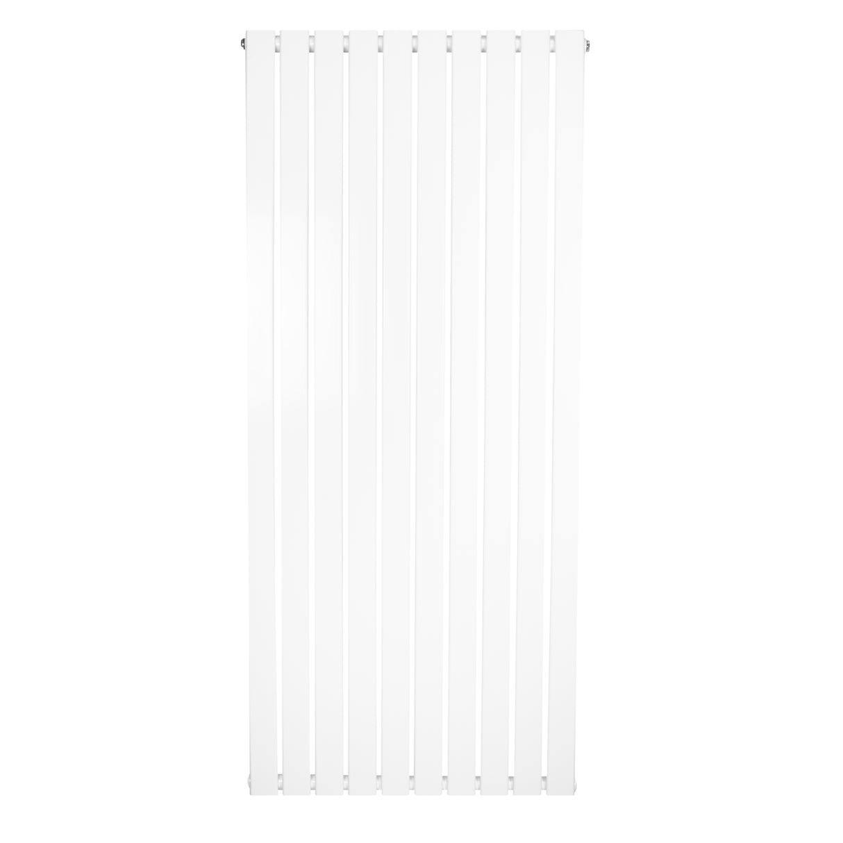 Flachheizkörper in Weiß, 1600mm x 700mm, mit schlanken, vertikalen Lamellen für effiziente Wärmeverteilung und modernes Design