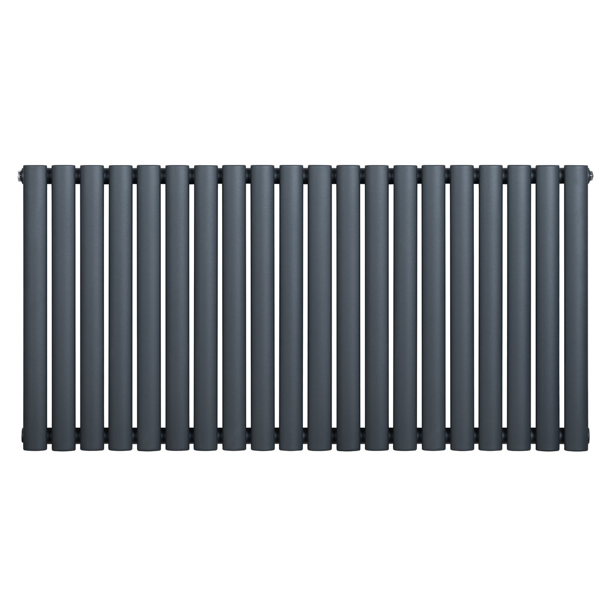 Gliederheizkörper in Anthrazitgrau, 600mm x 1200mm, mit schlanken, vertikalen Lamellen und glatter, mattschwarzer Oberfläche für moderne Räume