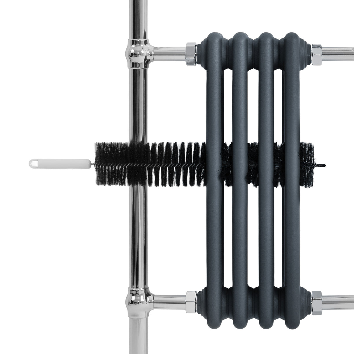 Klassicher Beheizter Handtuchheizkörper – 950 mm x 480 mm – Anthrazitgrau