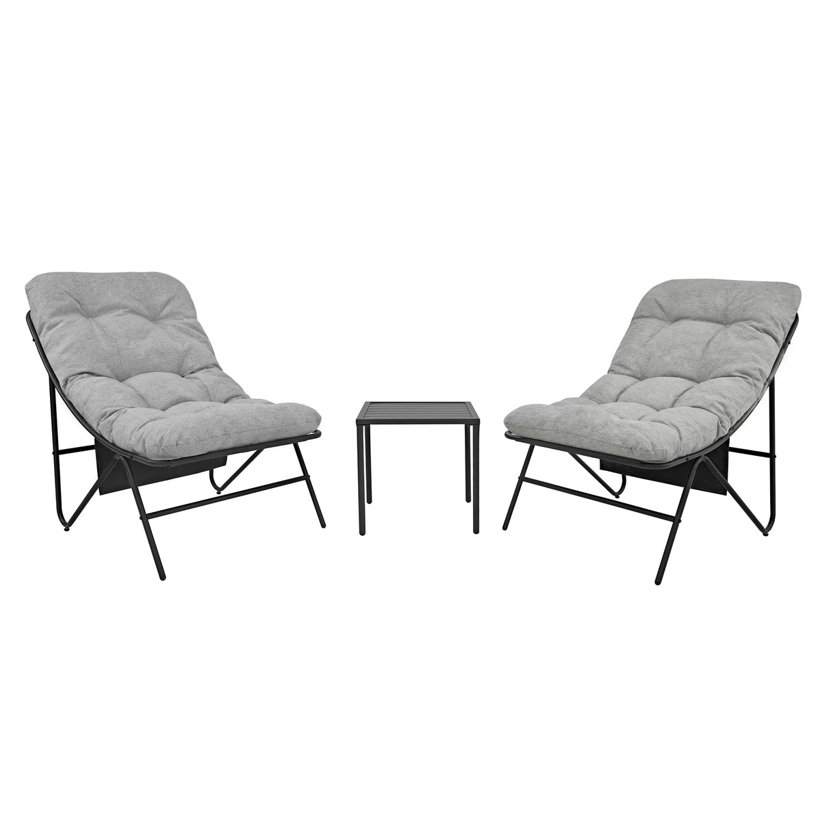 3-Teiliges Bistro-Set – Grau