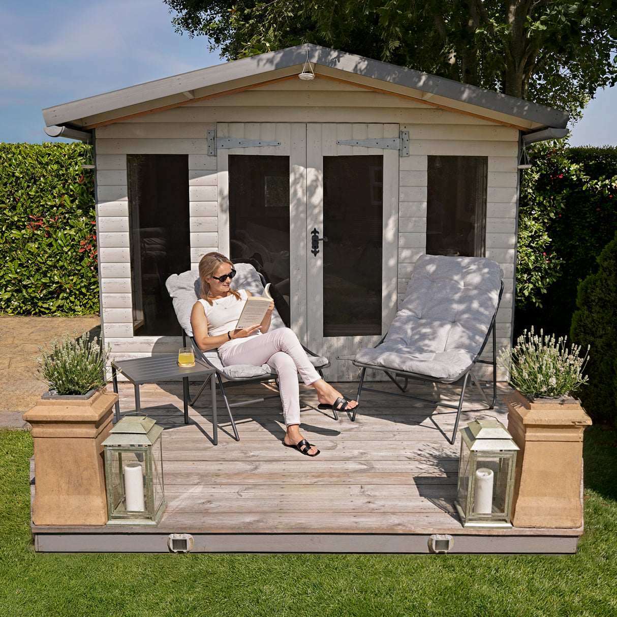 3-Teiliges Bistro-Set – Grau