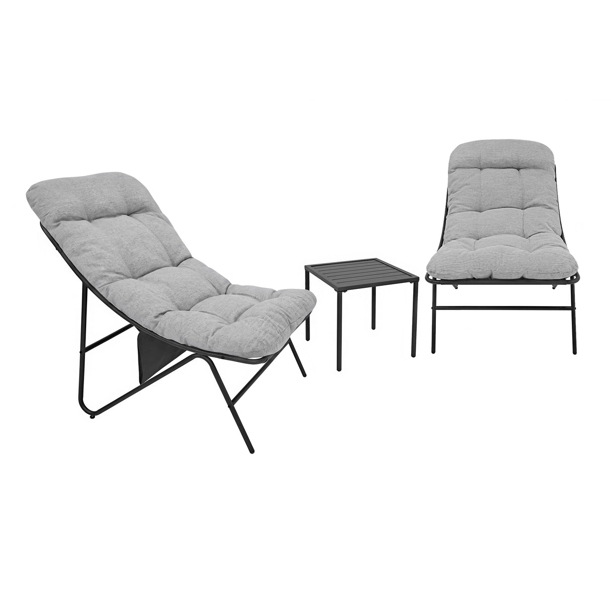 3-Teiliges Bistro-Set – Grau