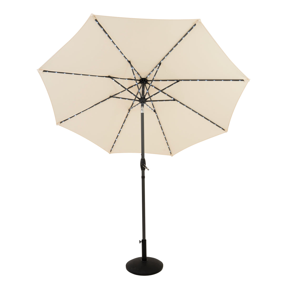 LED-Kipp-Sonnenschirm 2,7m mit Ständer - Creme