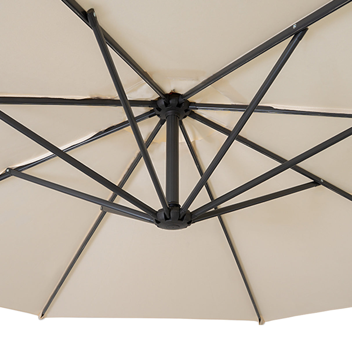 Ausleger-Sonnenschirm 3m mit Beschwerungsfuß - Creme