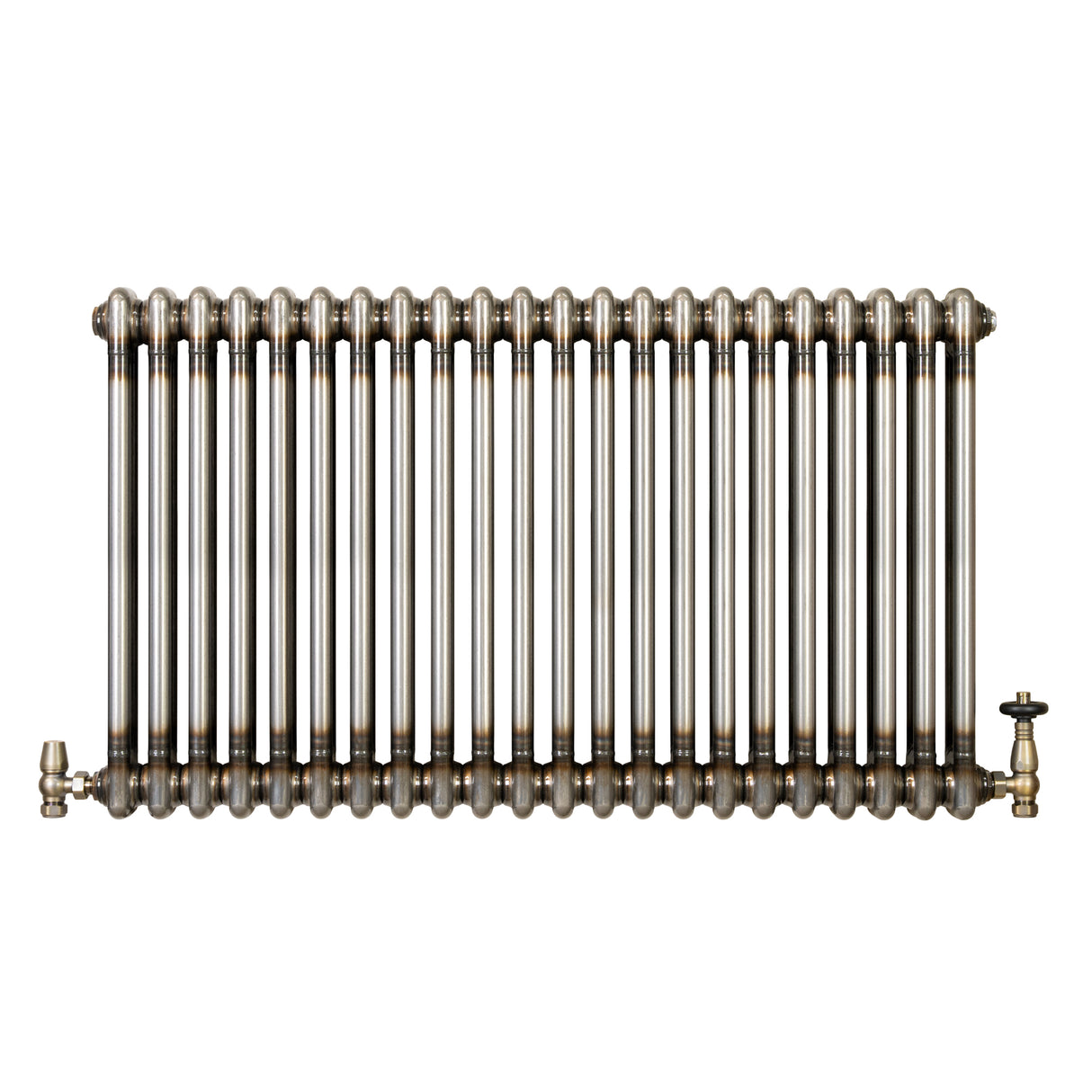 Klassischer 2-Säulen-Heizkörper mit TRV – 600 x 1010 mm - Rohmetall