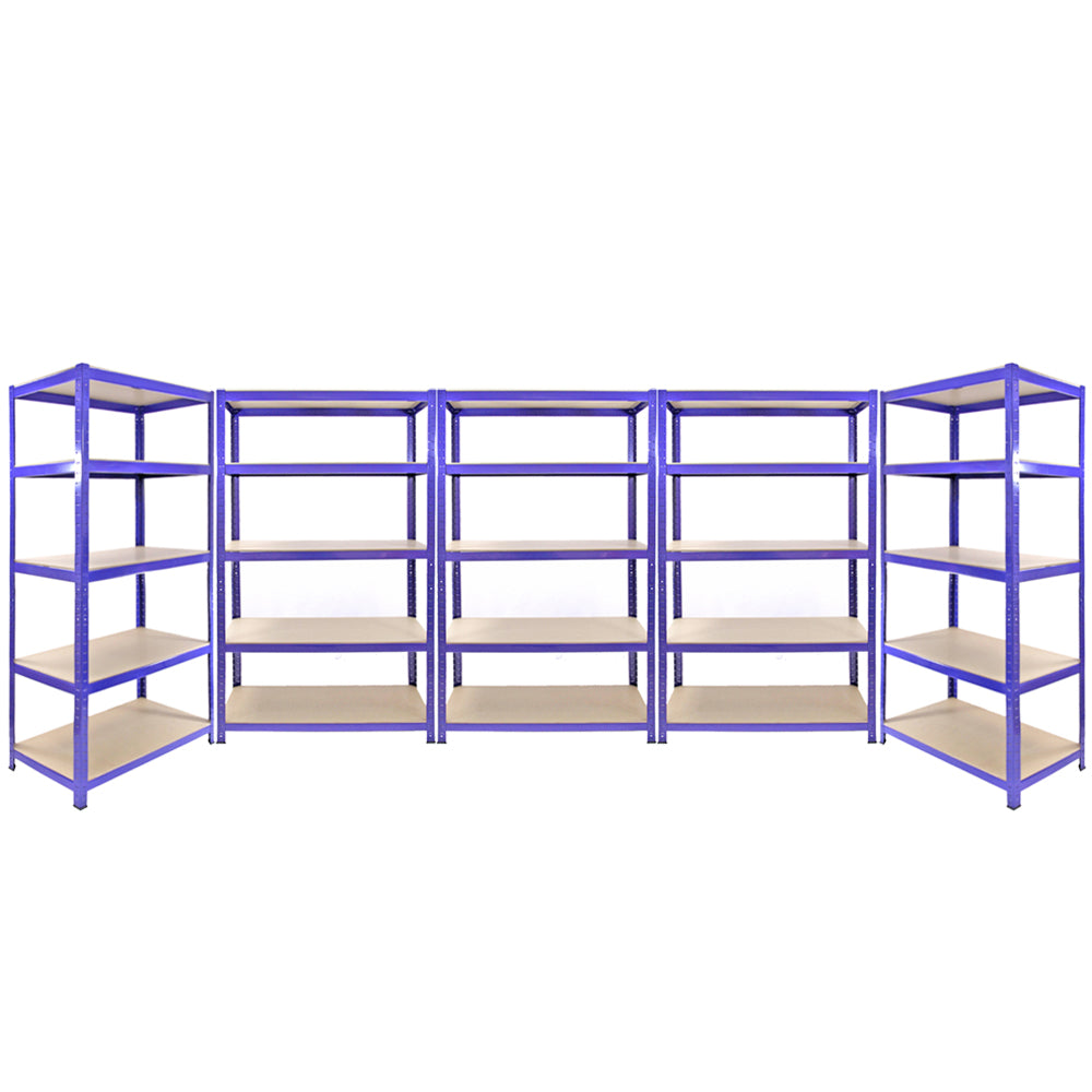 2x Q-Rax Lagerregale 180 x 90 x 50cm + 3x Lagerregale 180 x 120 x 50cm Blau