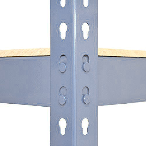 Graue Metallregale mit stabilen, pulverbeschichteten Rahmen und Holzregalen, ideal für Lagerung und Organisation, Maße 120 x 50 x 180 cm