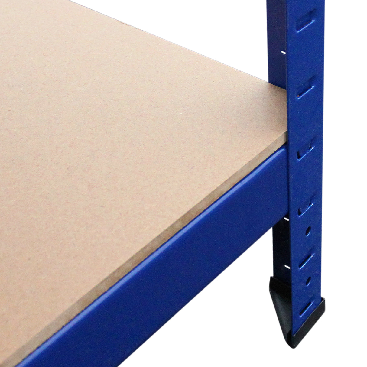 Blauer Metallregalrahmen mit stabiler MDF-Platte, ideal für Lagerung und Organisation, 90 cm x 45 cm x 180 cm, robust und langlebig