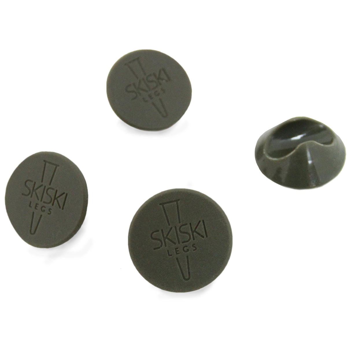 Schwarze Gummifüße für Möbelbeine, runde Form mit glatter Oberfläche, ideal zum Schutz von Böden und zur Stabilisierung von Möbeln