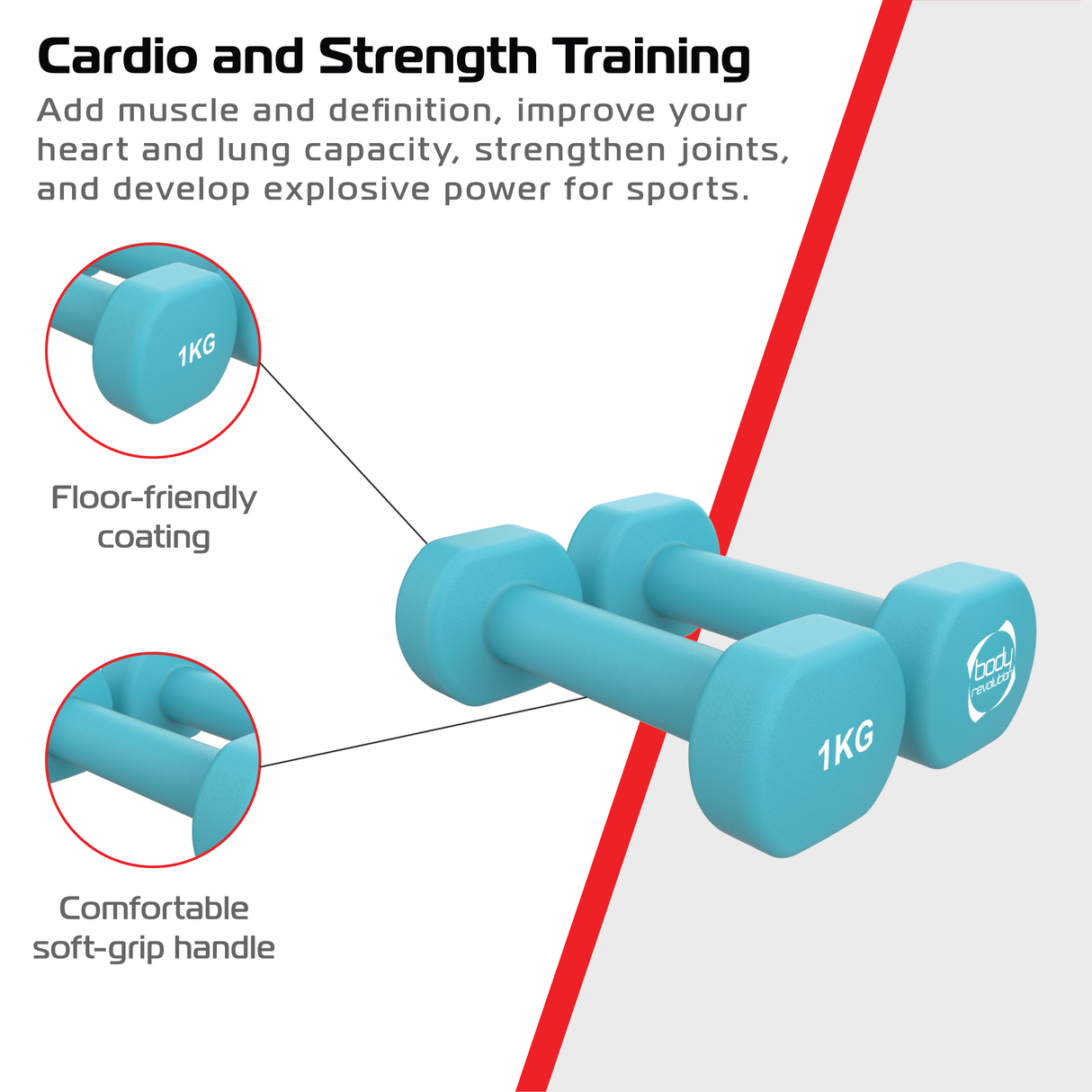 2 Neopren-Hanteln mit je 1 kg