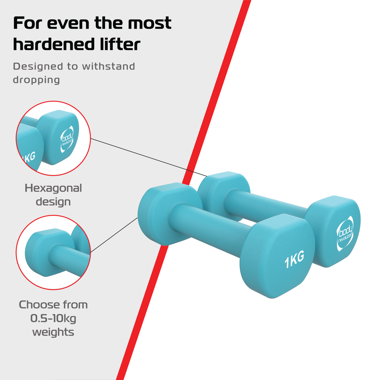 2 Neopren-Hanteln mit je 1 kg