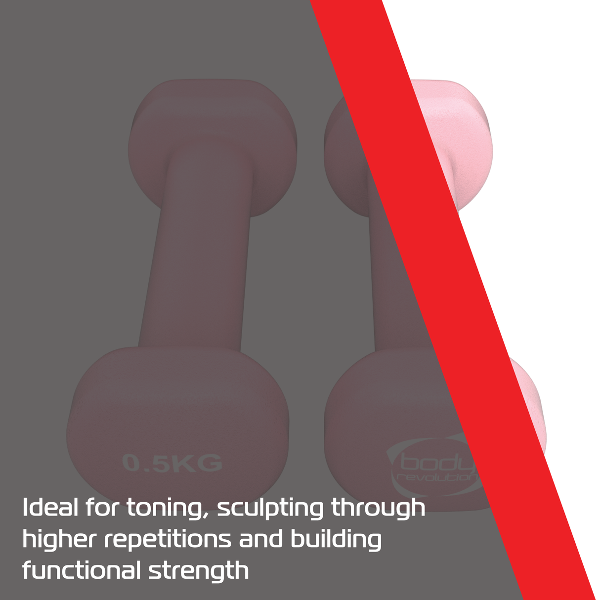 2 Neopren-Hanteln à 0,5 kg