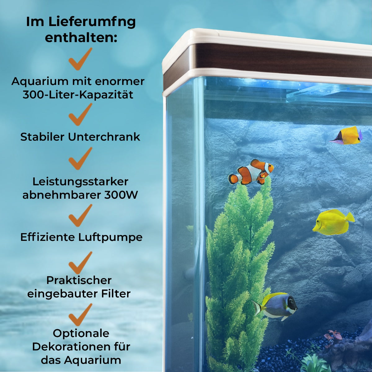 Aquarium Komplettset - Weiss