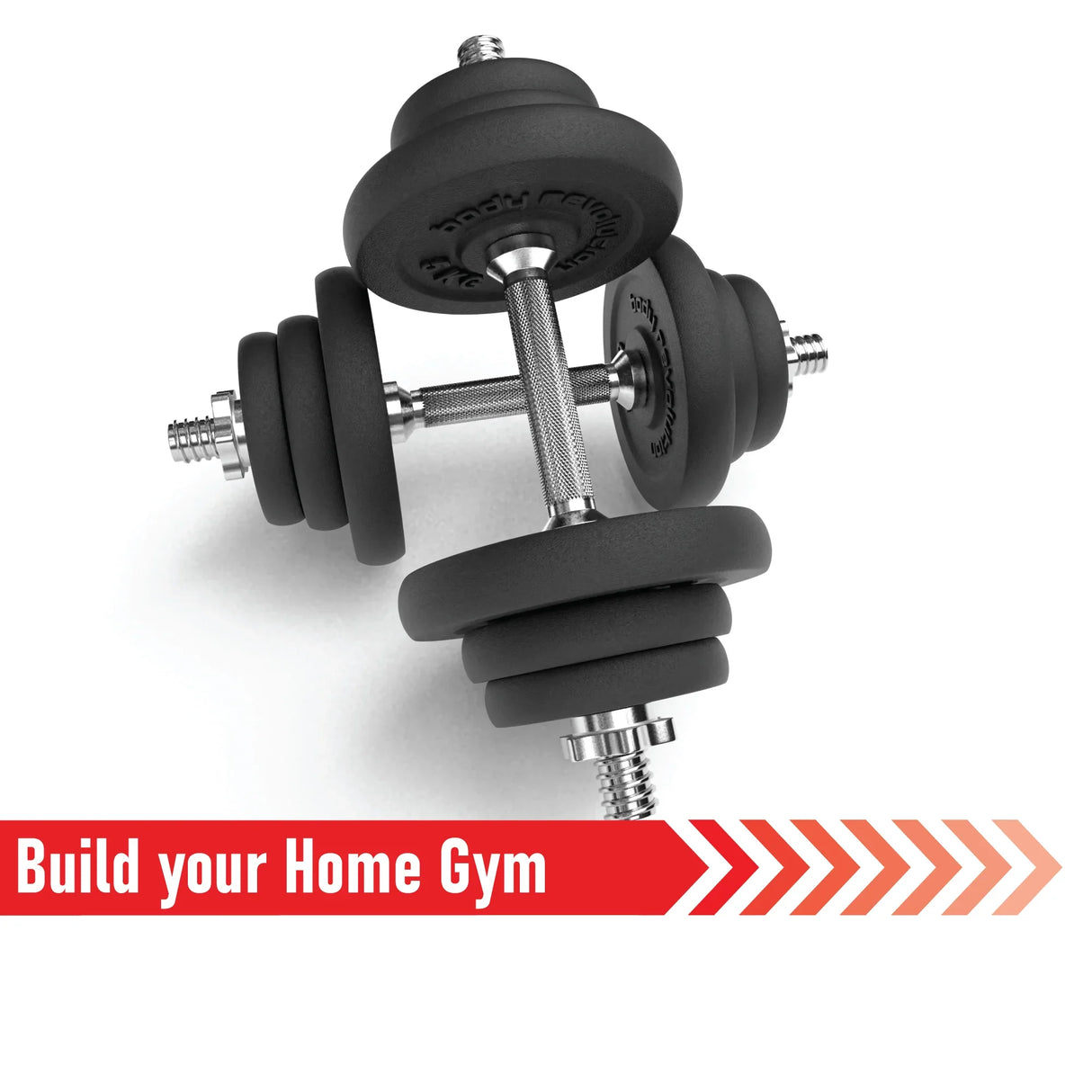 Body Revolution Verstellbares 30 kg Kurzhantel- und Langhantel-Set