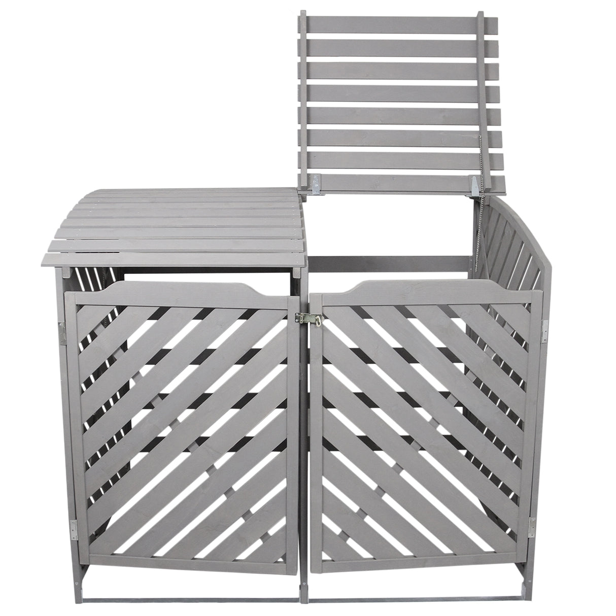 Mülltonnenverkleidung 2er Tonnen 240L - Holz grau gewaschen