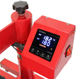 Roter LED-Vinylschneider mit digitalem Display, Temperaturanzeige und Steuerknopf, ideal für präzise Schneidearbeiten und Hitzeschutz