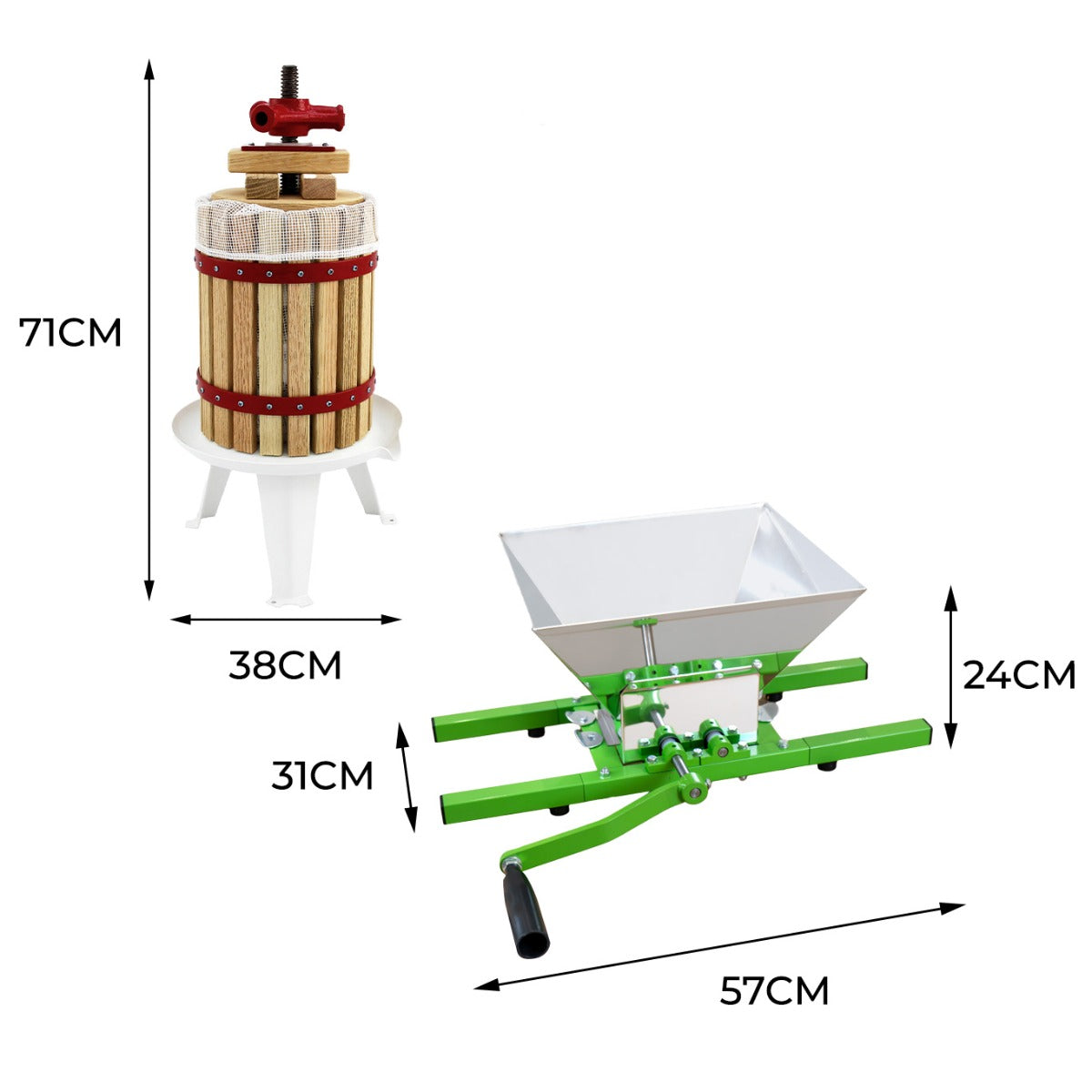 KuKoo 18 Liter Obstpresse & Obsthäcksler im Set