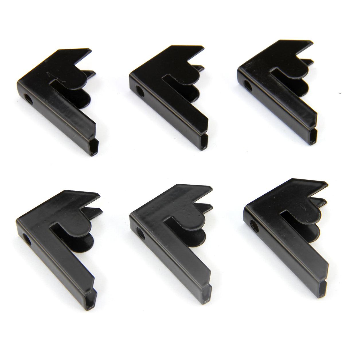 Schwarze Verbindungsclips für Monster Racking T-Rax Garagenregale, 6er-Pack, aus robustem Kunststoff, rechteckige Form mit abgerundeten Kanten