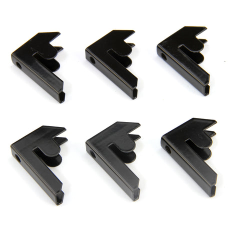 Schwarze Verbindungsclips für Monster Racking T-Rax Garagenregale, 6er-Pack, aus robustem Kunststoff, rechteckige Form mit abgerundeten Kanten