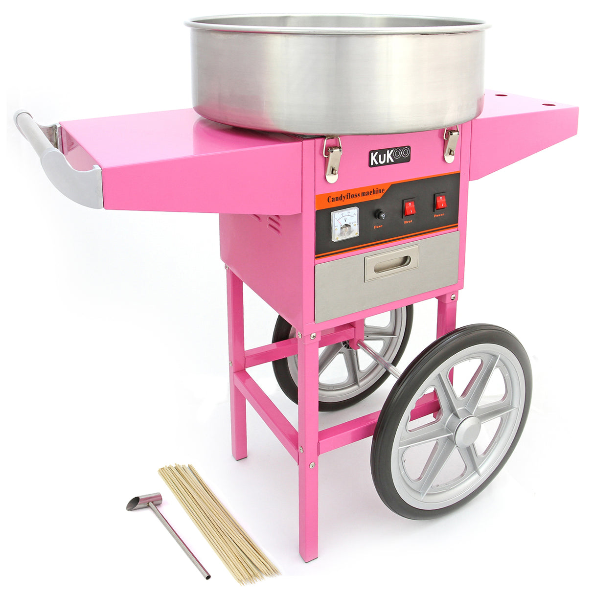KuKoo Rosa Zuckerwattemaschine & Wagen