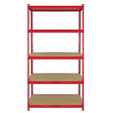 5 x Z-Rax Rot 90cm Lagerregal mit Gratis Gummihammer