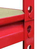 5 x Z-Rax Rot 90cm Lagerregal mit Gratis Gummihammer