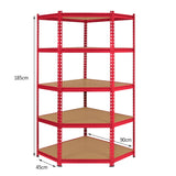 Z-Rax 4x Lagerregale & 1x Eckregal 90cm im Set - Rot