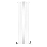 Oval Röhrenheizkörper mit Spiegel & Chrom Thermostatventile - 1800mm x 500mm – Weiß
