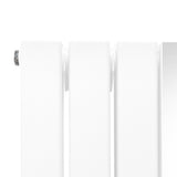 Heizkörper mit Spiegel & Chrom Thermostatventile - 1800mm x 425mm – Weiß