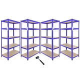 Monster Racking T-Rax Eckregal & 4x 90cm Lagerregal, Blau