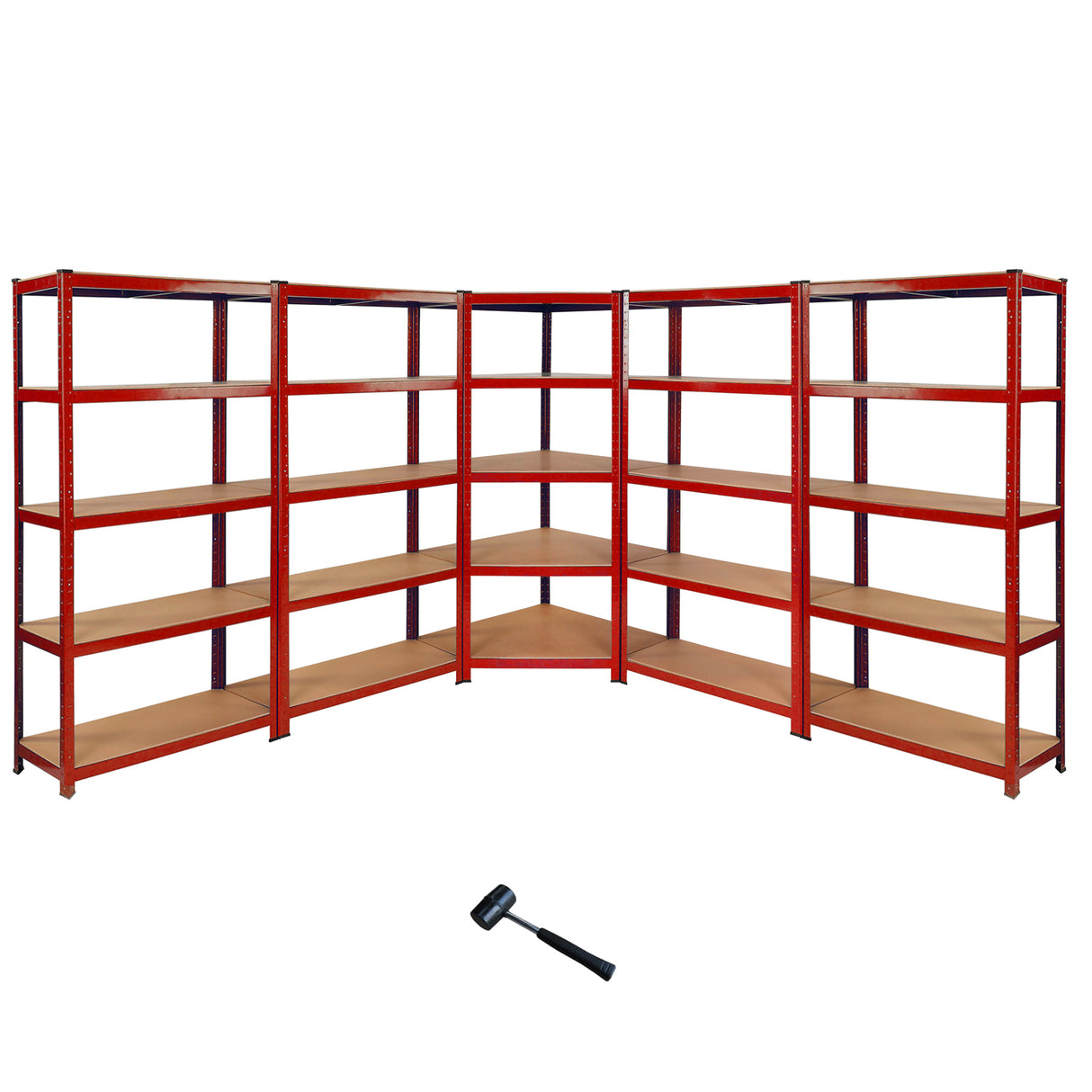Z-Rax 4x Lagerregale & 1x Eckregal 90cm im Set - Rot