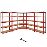 Z-Rax 4x Lagerregale & 1x Eckregal 90cm im Set - Rot