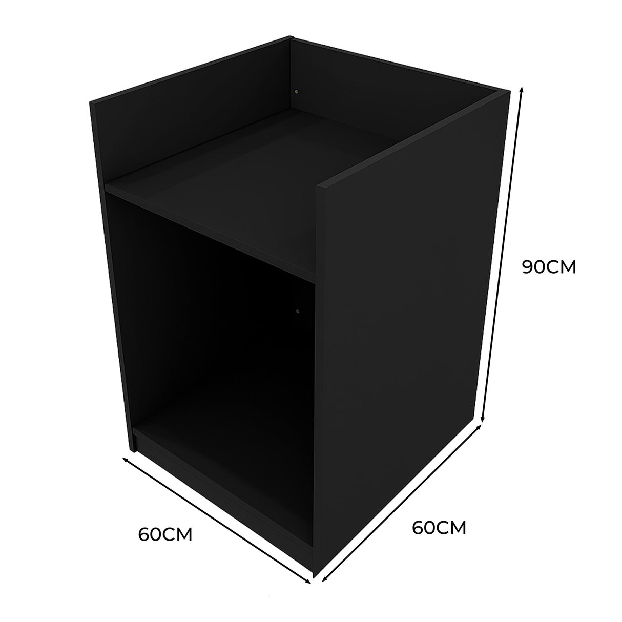 TB60 Ladentheke mit Kassenblock – Schwarz
