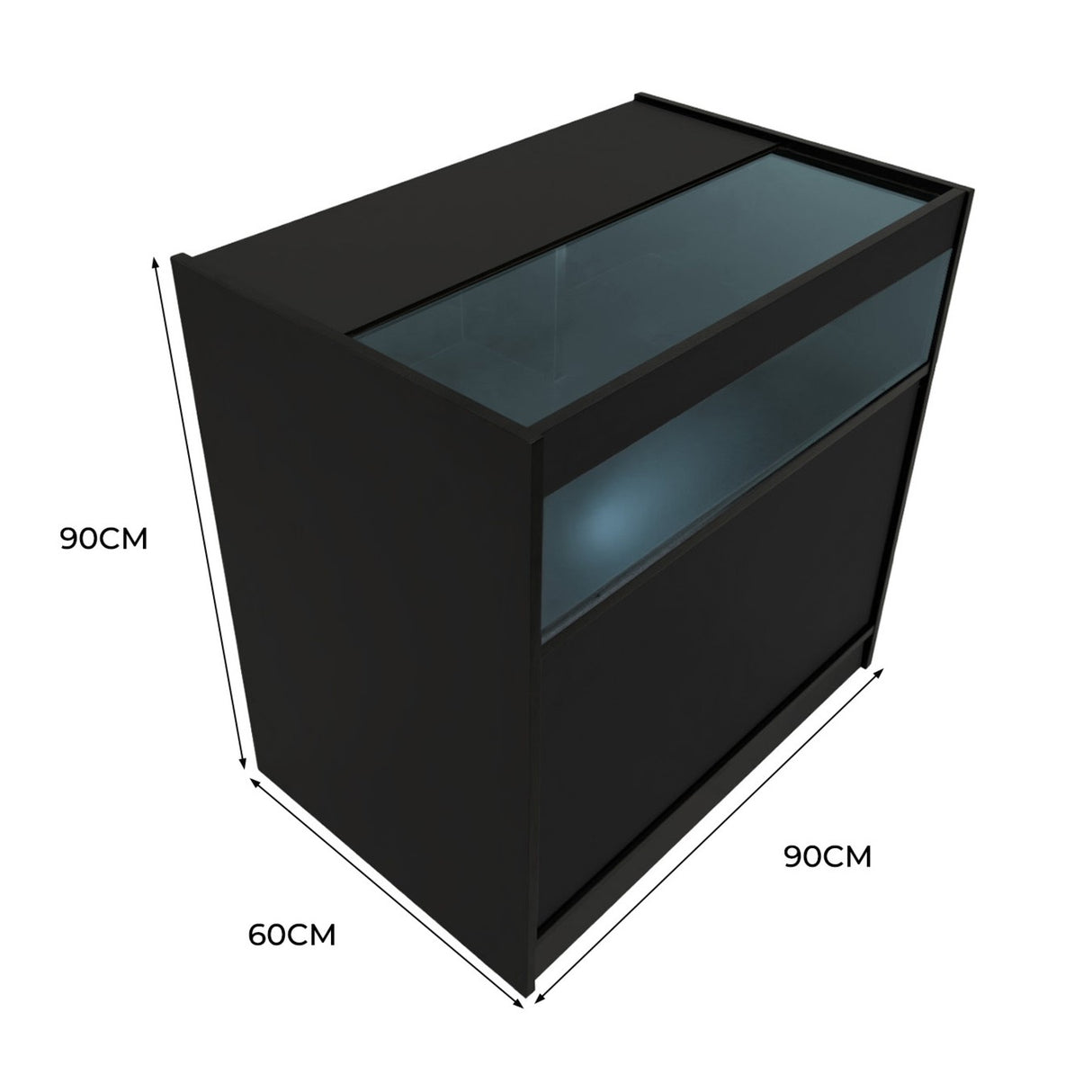 B900 LED-Ladentheke – Schwarz