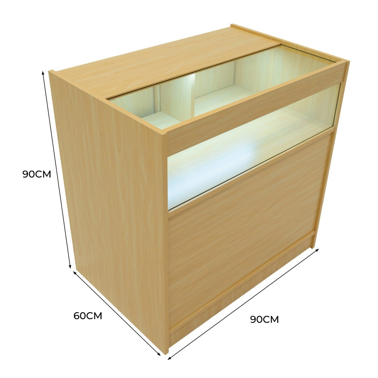 B900 LED-Ladentheke – Ahorn