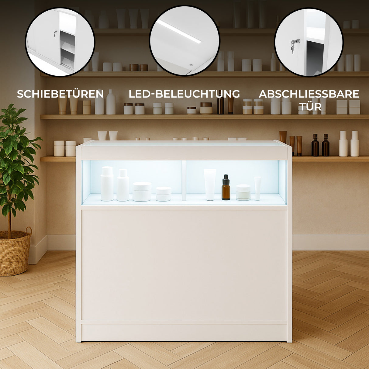 B900 LED-Ladentheke – Weiß
