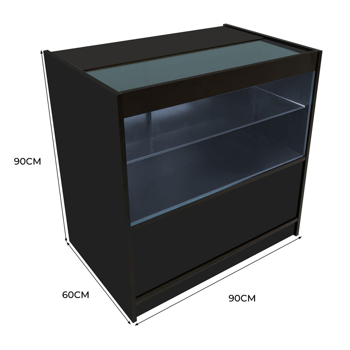C900 LED-Ladentheke – Schwarz