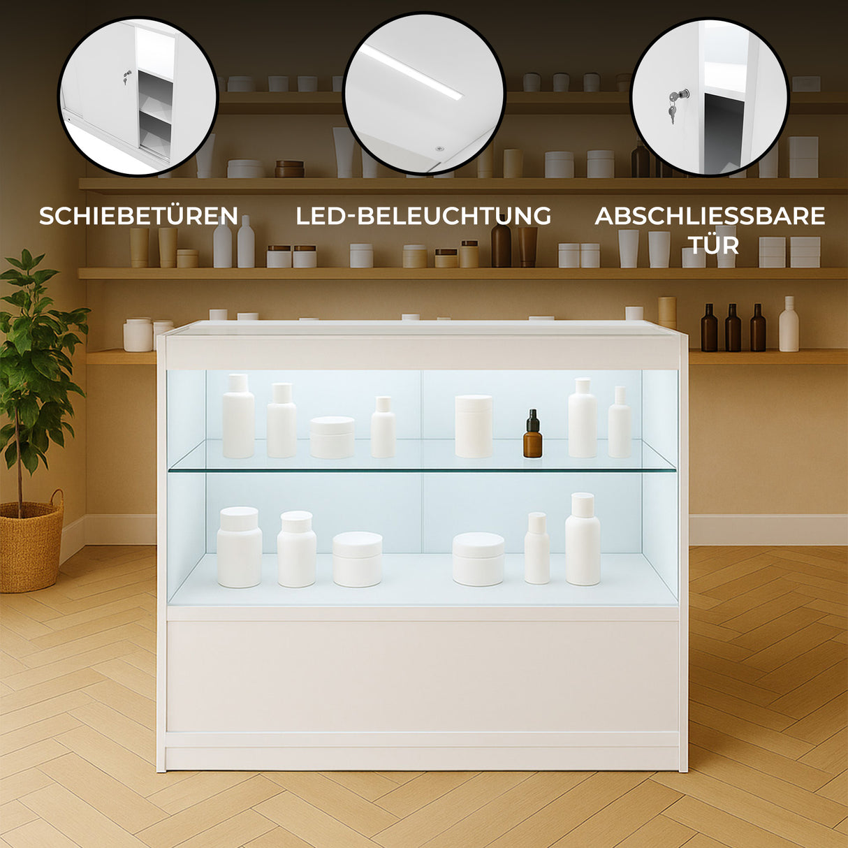 C900 LED-Ladentheke – Weiß