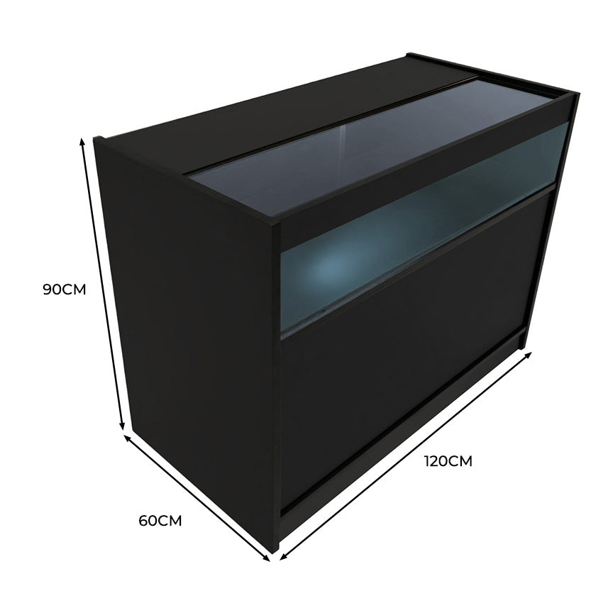 B1200 LED-Ladentheke – Schwarz
