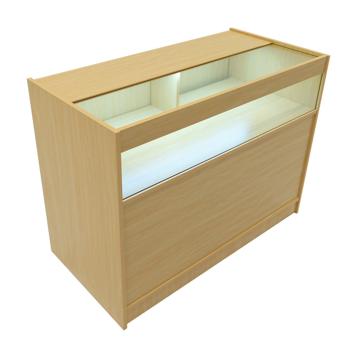 B1200 LED-Ladentheke – Ahorn