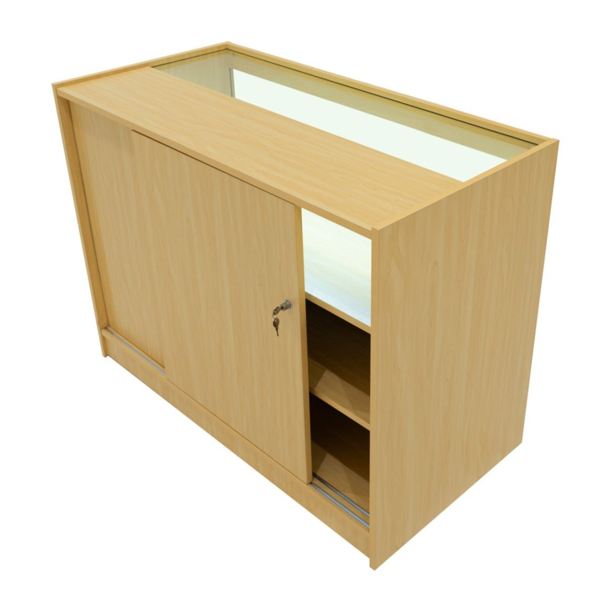 B1200 LED-Ladentheke – Ahorn